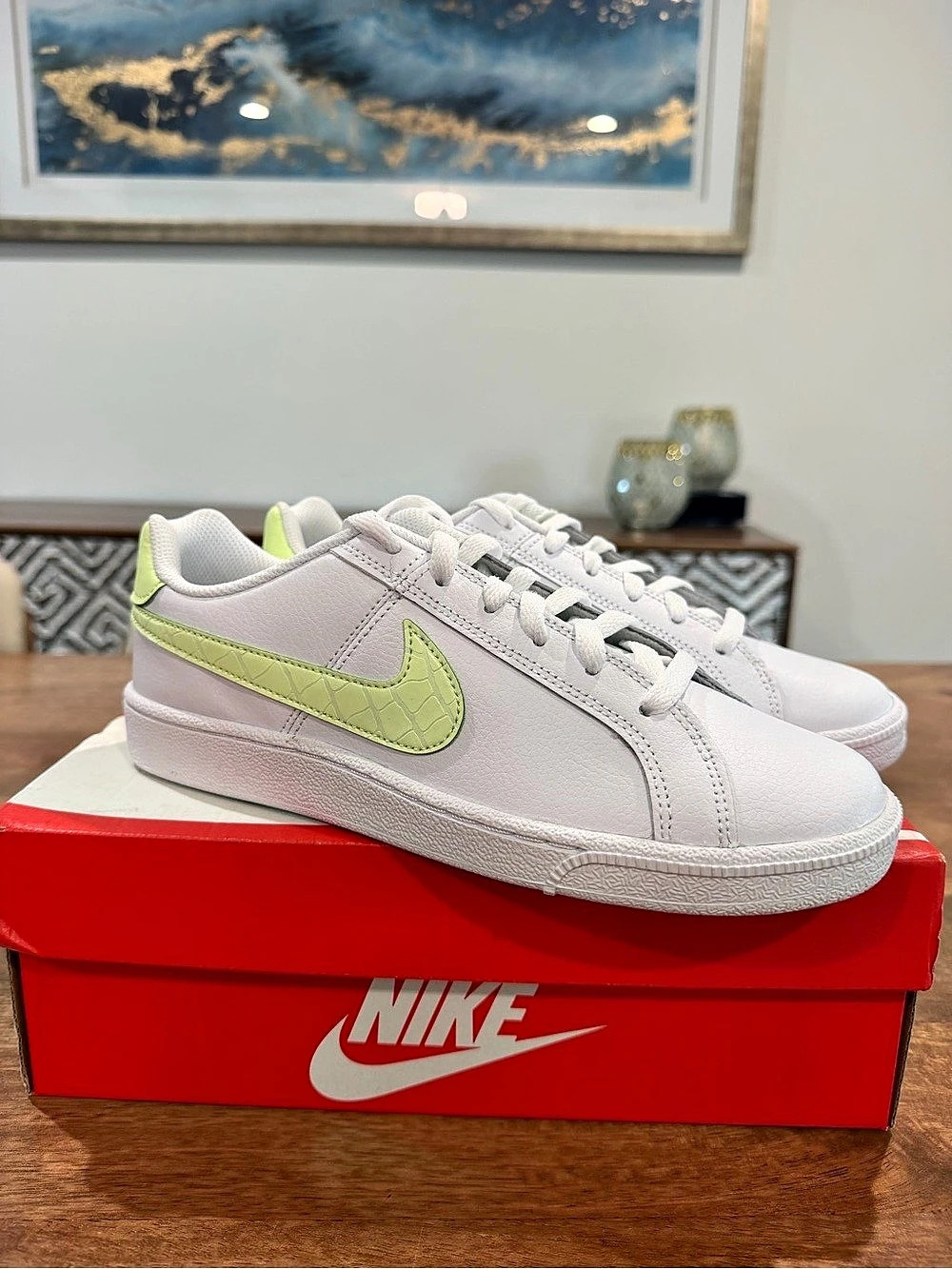 Nike Court Royale White/Barely Volt Sneakers- Size 8W/6.5M BNIB